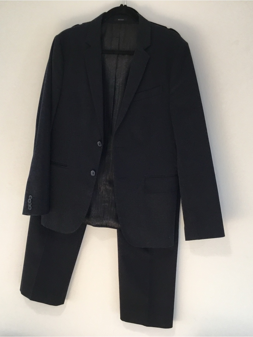 Express Men's Black Two-Piece Suit Blazer and Trousers